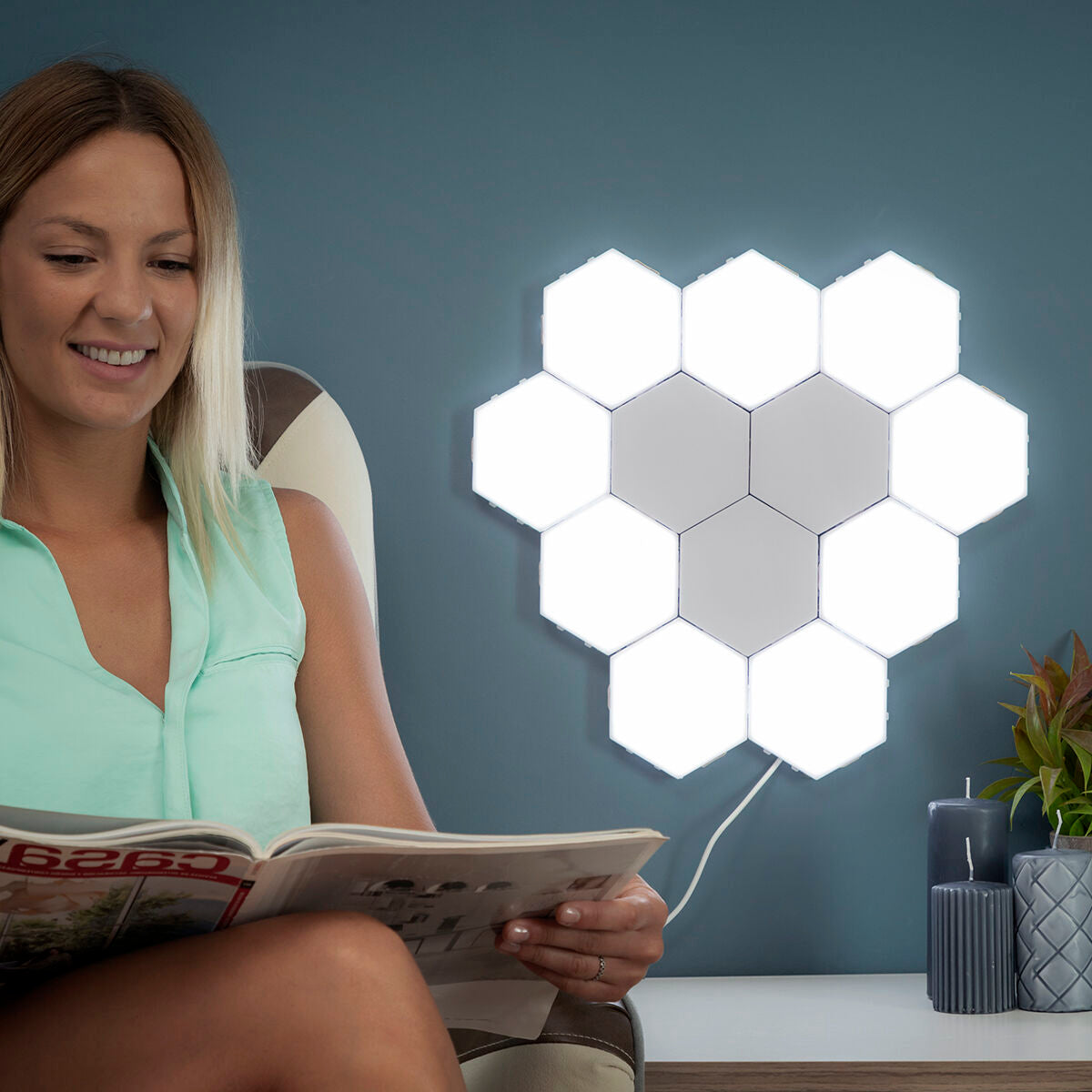 Setti magneettisia, modulaarisia LED-paneeleja kosketusnäppäimellä Tilight InnovaGoods (3 Kpl pakkaus)