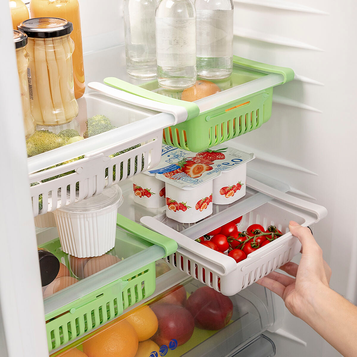 Säädettävä jääkaappilaatikko Friwer InnovaGoods (2 kpl pakkaus)
