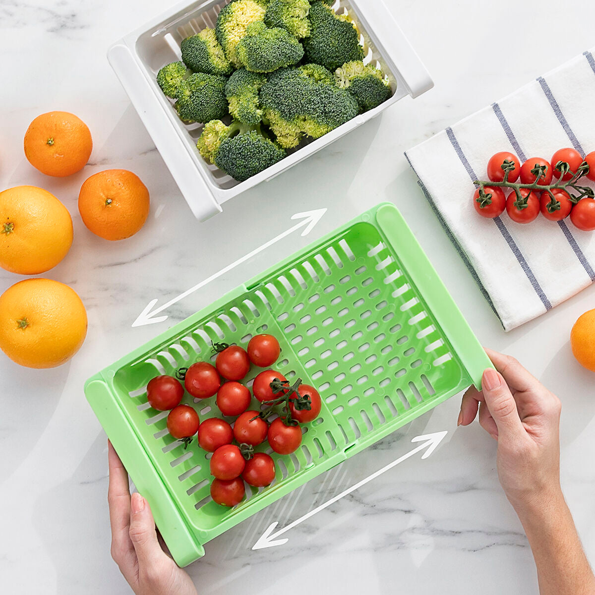 Säädettävä jääkaappilaatikko Friwer InnovaGoods (2 kpl pakkaus)