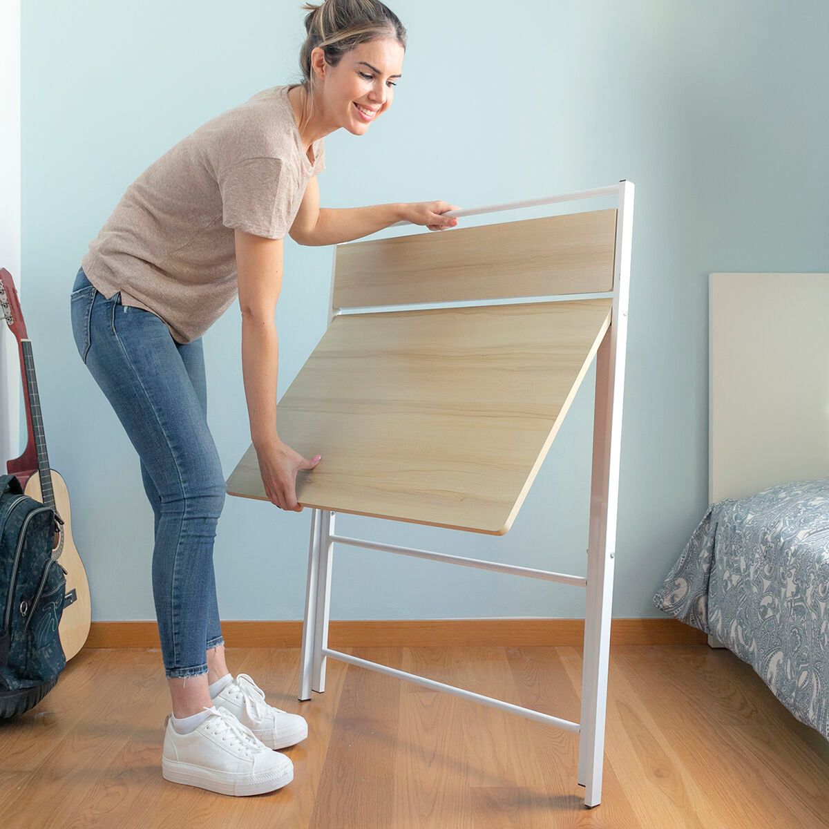 Taittuva työpöytä hyllyllä Tablezy InnovaGoods