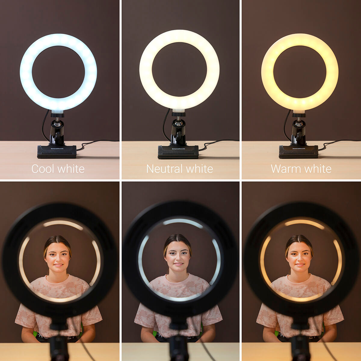 Selfie-rengasvalo Kiinnitysklipsillä Lumahoop InnovaGoods