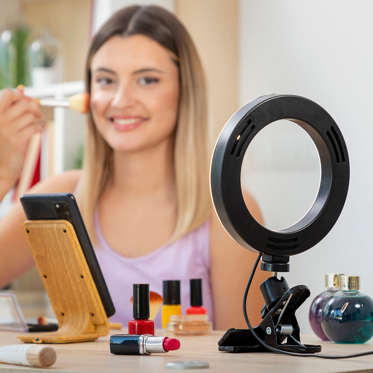 Selfie-rengasvalo Kiinnitysklipsillä Lumahoop InnovaGoods