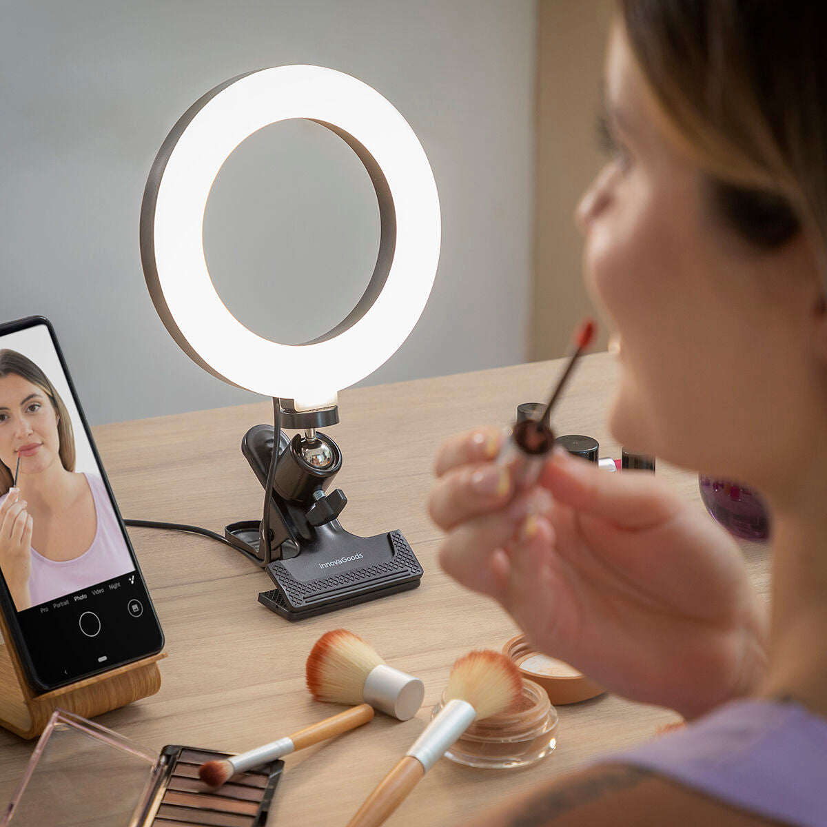 Selfie-rengasvalo Kiinnitysklipsillä Lumahoop InnovaGoods
