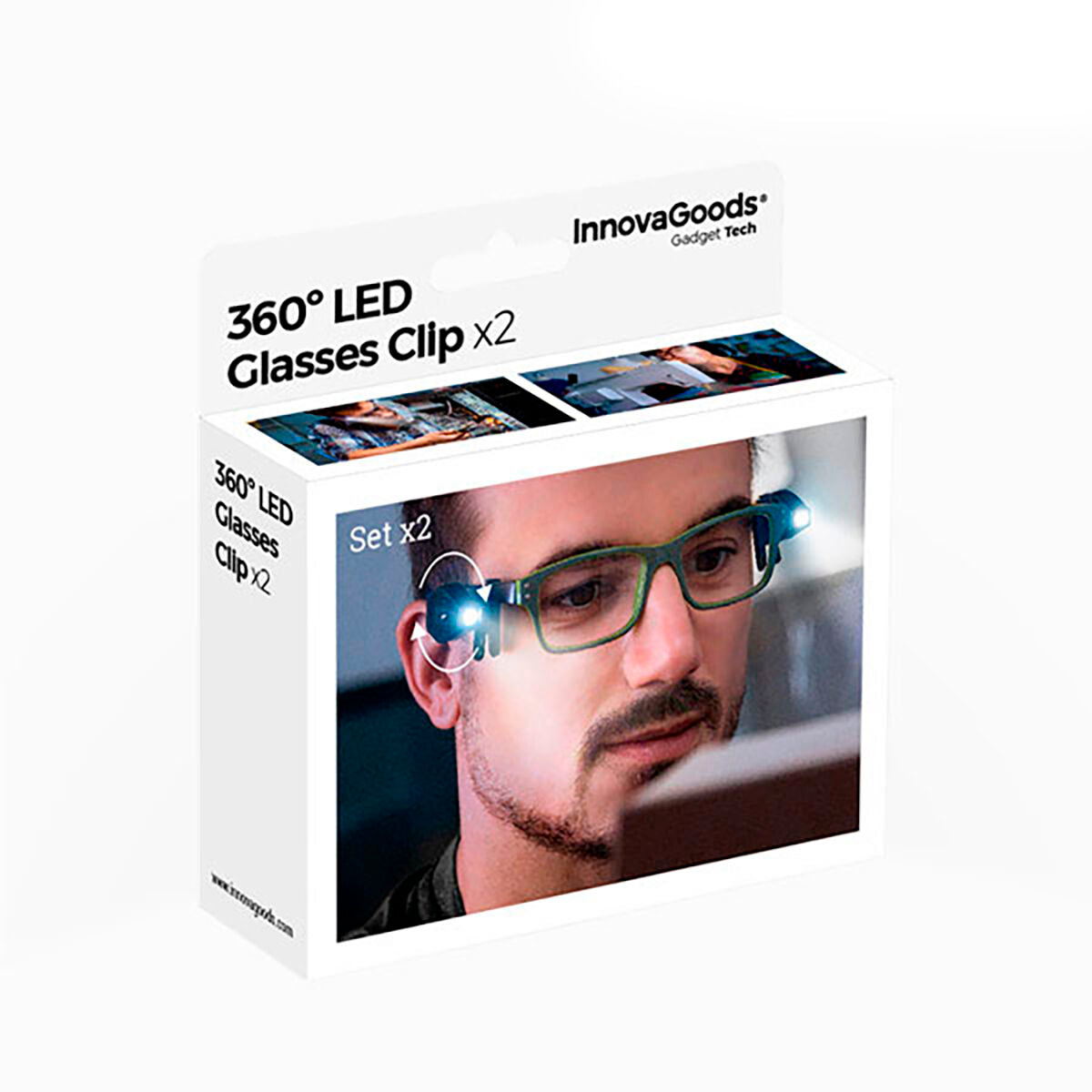360º LED-klipsi Laseihin InnovaGoods 2 osaa