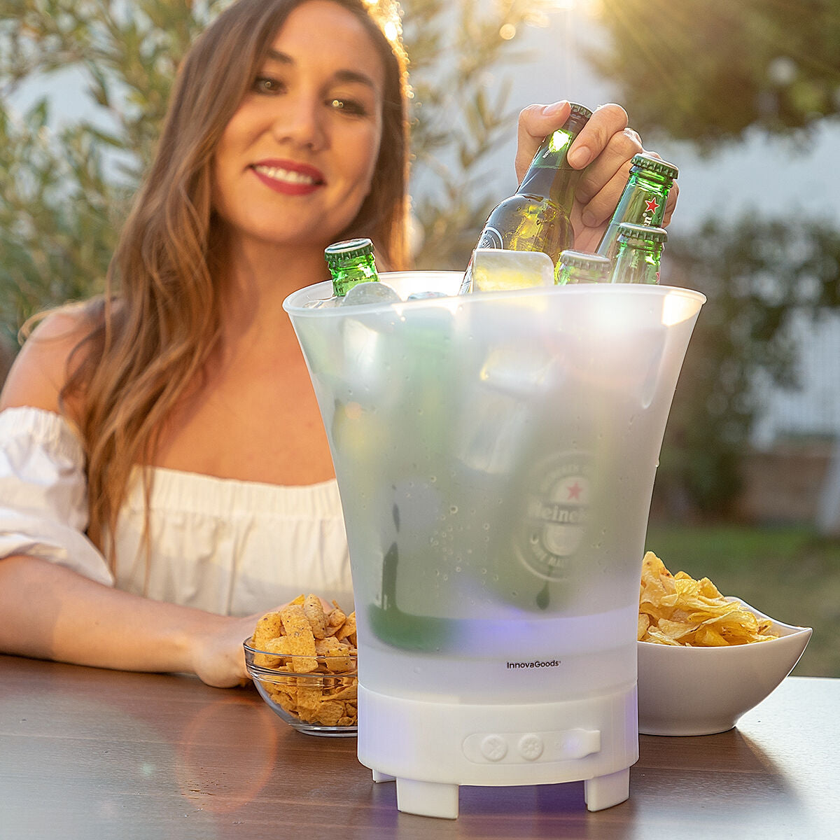 LED bucket with rechargeable speaker Sonice InnovaGoods