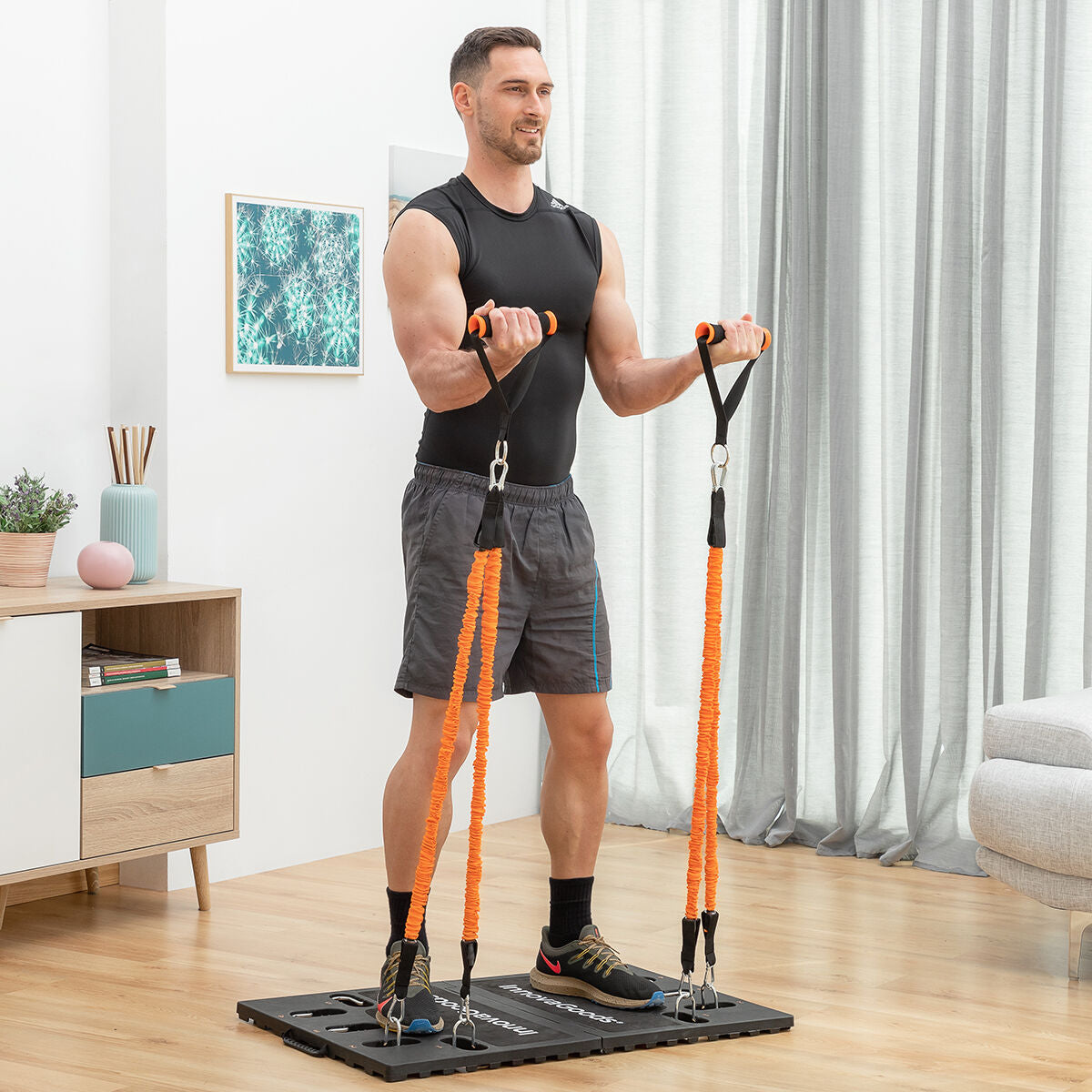 Integroitu kannettava harjoitusjärjestelmä harjoitusoppaalla Gympak Max InnovaGoods