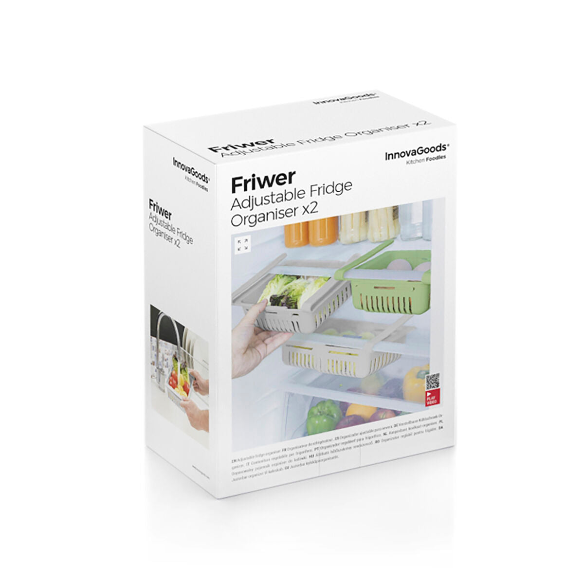 Säädettävä jääkaappilaatikko Friwer InnovaGoods (2 kpl pakkaus)