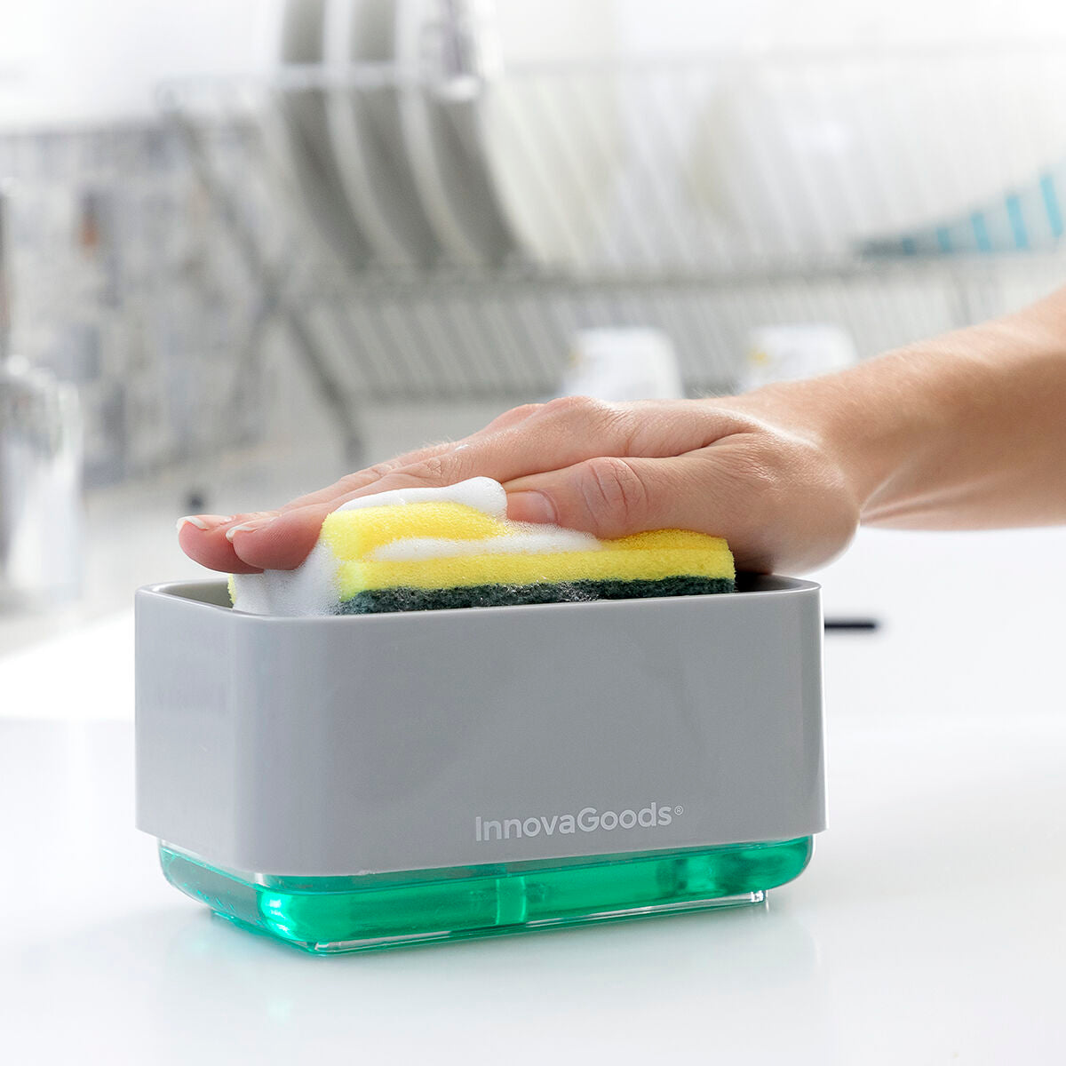 2-in-1 pesuaineannostelija keittiön altaaseen Pushoap InnovaGoods