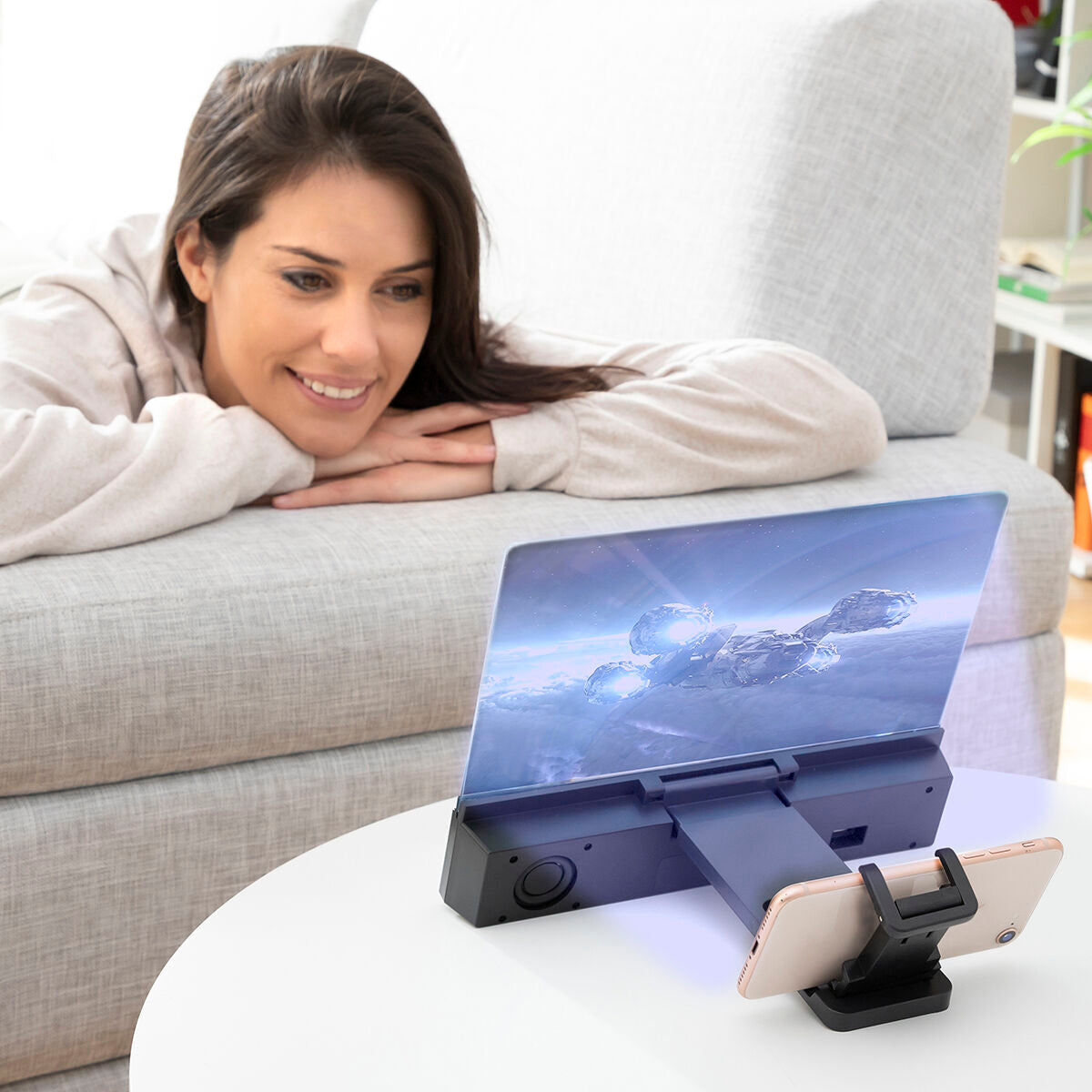 Kännykän lisänäyttö vahvistimella ja kaiuttimella Mobimax InnovaGoods