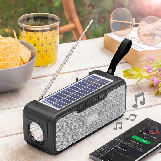 Langaton kaiutin aurinkokennolatauksella ja led-taskulampulla Sunker InnovaGoods